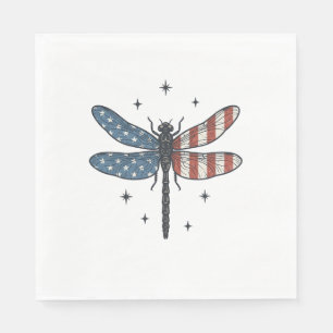 Serviette En Papier Conception de chemise vectorielle libellule patrio