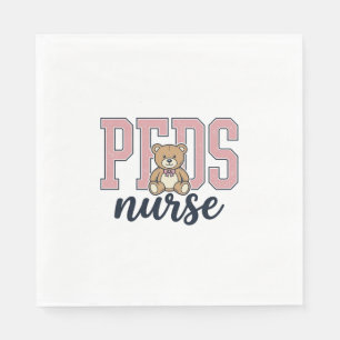 Serviette En Papier Conception de chemise vintage Ourson Infirmière en