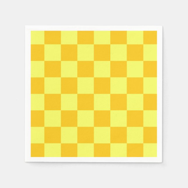 Serviette En Papier Conception de chèques jaune clair et foncé (Devant)