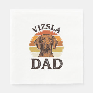 Serviette En Papier Conception de chien de gravure vintage Vizsla Papa