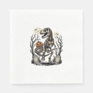 Serviette En Papier Conception de cimetière d'Halloween de dinosaure d