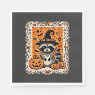 Serviette En Papier Conception de citrouille d'Halloween de raton lave