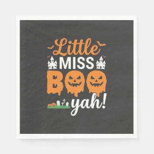 Serviette En Papier Conception de citrouille Halloween Little Miss Boo
