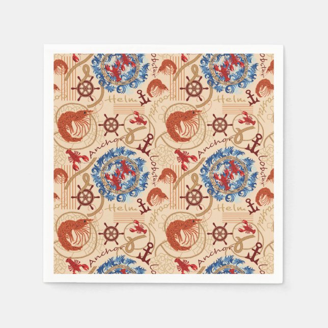 Serviette En Papier Conception de coeur Crustacé (Devant)