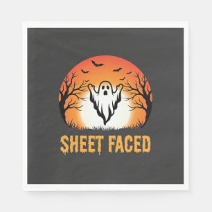 Serviette En Papier Conception de coucher de soleil de fantôme d'Hallo