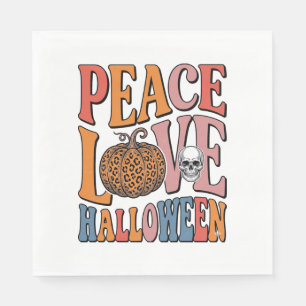 Serviette En Papier Conception de crâne de citrouille d'Halloween d'am