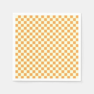 Serviette En Papier Conception de damier rétro lumineuse