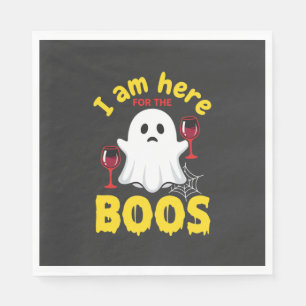 Serviette En Papier Conception de fantôme de vin d'Halloween Boos