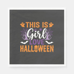 Serviette En Papier Conception de fantôme Halloween Girl Love_1
