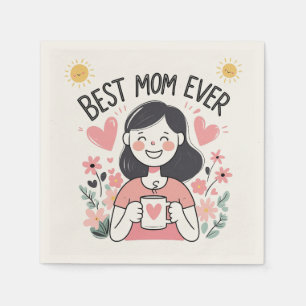 Serviette En Papier Conception de la Fête des Mères pour serviettes