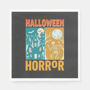 Serviette En Papier Conception de maison hantée Halloween Lune squelet