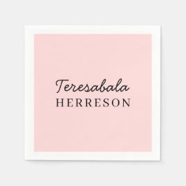 Serviette En Papier Conception de monogramme rose moderne