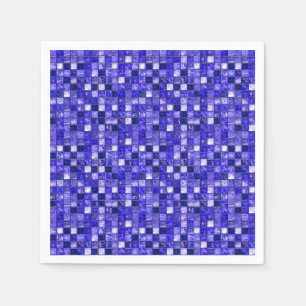 Serviette En Papier Conception de mosaïque bleue abstraite avec textur