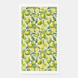 Serviette En Papier Conception de motif aquarelle de citrons