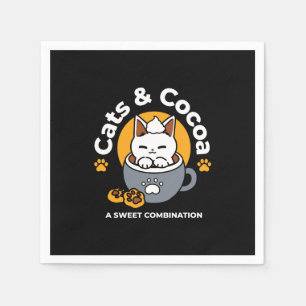 Serviette En Papier Conception de Mug de vacances avec Cosy Cat et Paw