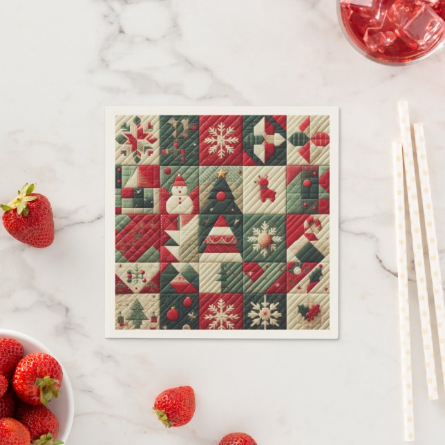 Serviette En Papier Conception de Noël à plateau (En situation)