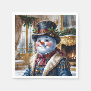 Serviette En Papier Conception de Noël de Snowman victorien