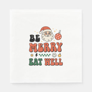 Serviette En Papier Conception de Noël Merry Manger Bien Santa