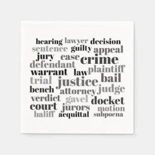 Serviette En Papier Conception de nuage de mots juridiques judiciaires