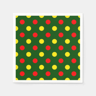 Serviette En Papier Conception de pois verts rouges jaunes 