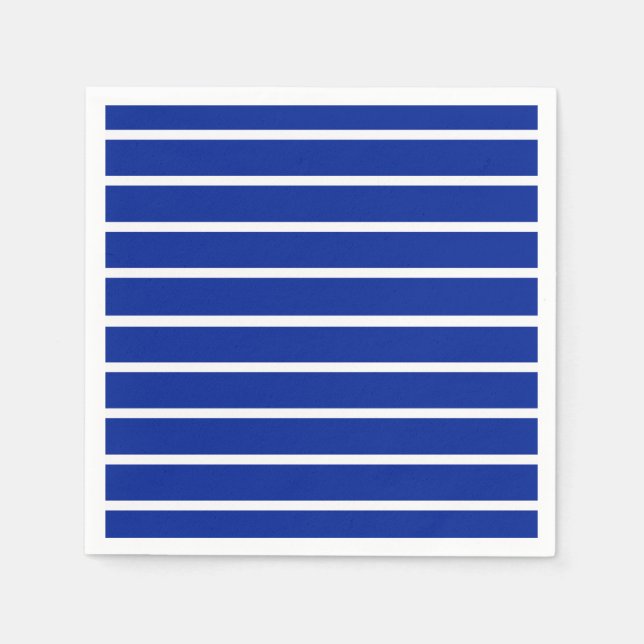 Serviette En Papier Conception de rayures bleues et blanches (Devant)