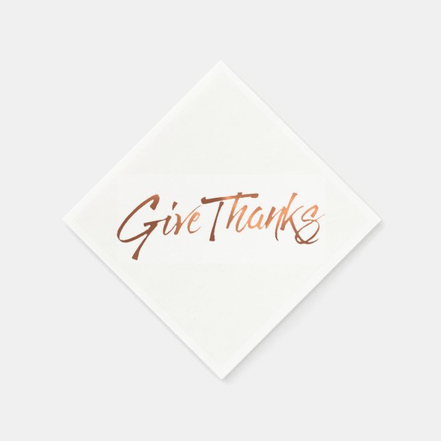 Serviette En Papier Conception de script Thanksgiving Give Thanks (Coin)