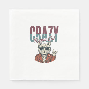 Serviette En Papier Conception de T-Shirt avec gravure vintage de chat