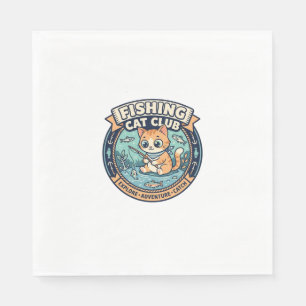 Serviette En Papier Conception de T-shirt de chat de pêche - Chat de p