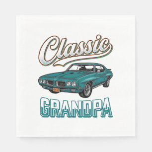 Serviette En Papier Conception de T-Shirt de voiture vintage Grand-pèr