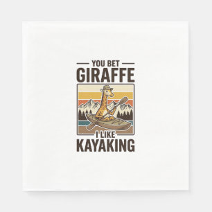 Serviette En Papier Conception de T-Shirt drôle vintage de kayak giraf