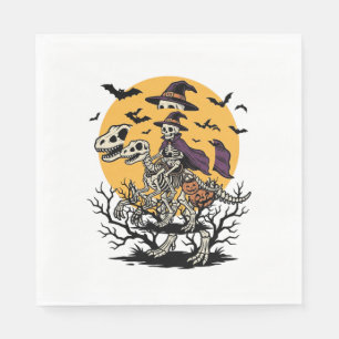 Serviette En Papier Conception de T-shirt Halloween dinosaure squelett