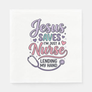 Serviette En Papier Conception de t-shirt Jésus Sauve l'infirmière Foi