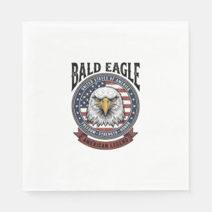 Serviette En Papier Conception de T-Shirt Patriotique Aigle Chauve Vin
