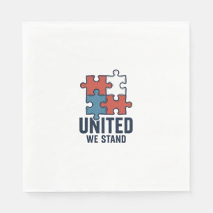 Serviette En Papier Conception de T-shirt patriotique pièce de puzzle