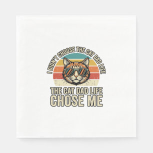 Serviette En Papier Conception de T-Shirt Vintage Cat Dad Life Chose M