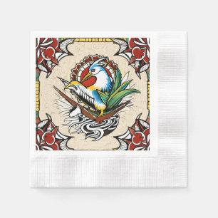 Serviette En Papier Conception de tatouages intemporels