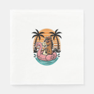 Serviette En Papier Conception de vacances d'été Flamingo Cheval Vinta