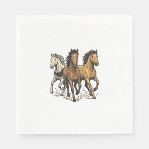 Serviette En Papier Conception de vecteur d'art de chevaux de course v