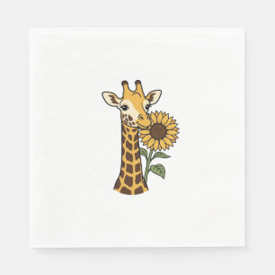 Serviette En Papier Conception de vecteur de tournesol de girafe vinta