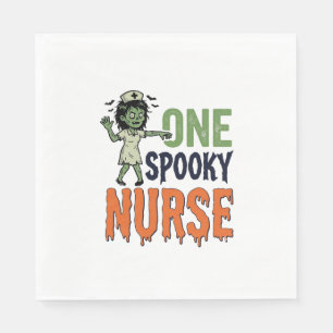 Serviette En Papier Conception de vecteur vintage Halloween d'infirmiè