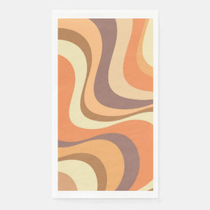 Serviette En Papier Conception d'ondes rétrogrades modernes multicolor