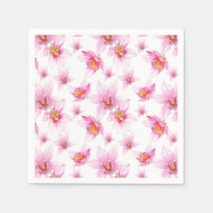 Serviette En Papier Conception d'orchidées à l'aquarelle 15