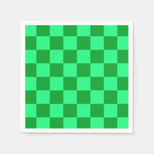 Serviette En Papier Conception du vérificateur vert clair et foncé