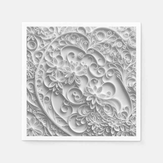 Serviette En Papier Conception élégante de quilling papier pour mariée (Devant)