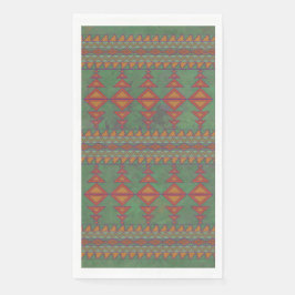 Serviette En Papier Conception géométrique verte Sagebrush Sud-Ouest