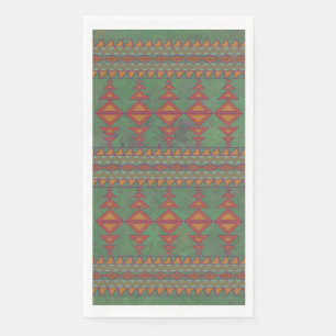Serviette En Papier Conception géométrique verte Sagebrush Sud-Ouest