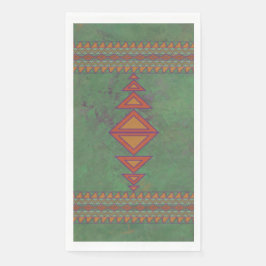 Serviette En Papier Conception géométrique verte Sagebrush Sud-Ouest