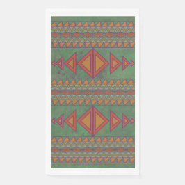 Serviette En Papier Conception géométrique verte Sagebrush Sud-Ouest