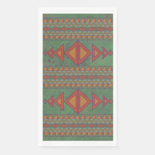 Serviette En Papier Conception géométrique verte Sagebrush Sud-Ouest