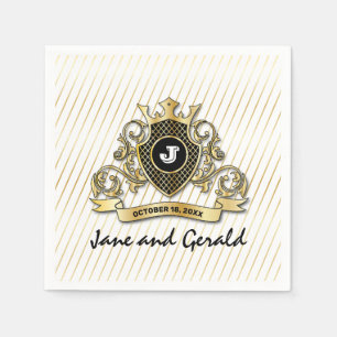 Serviette En Papier Conception monogramme minimaliste et élégante pers